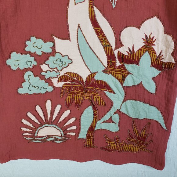 Soft Surroundings Terracotta Floral Long Sleeve Dress - Picture 15 of 16